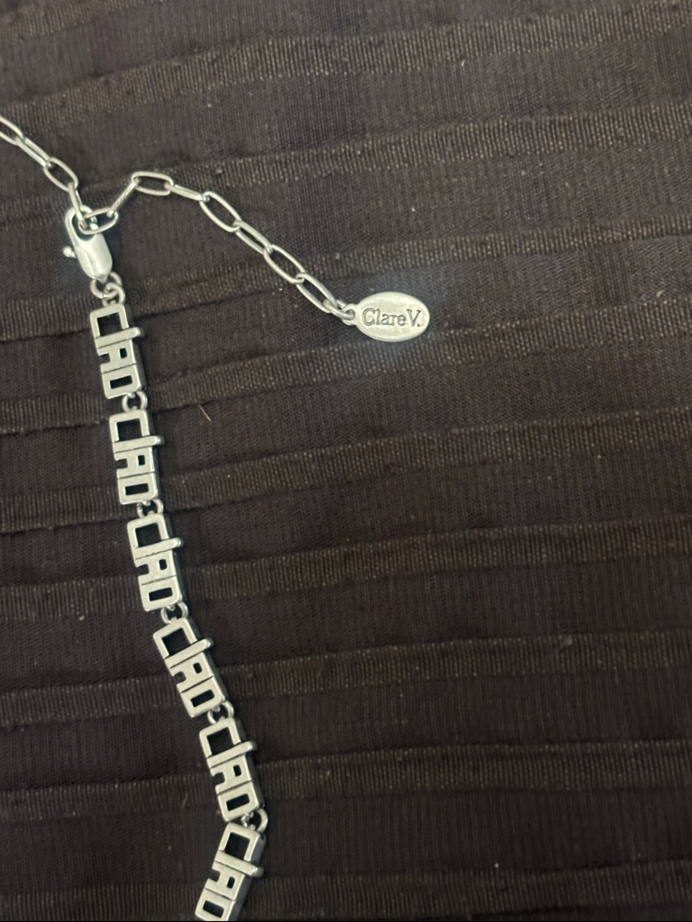 Clare V. Ciao Chain Silver Necklace Like New - Picture 2 of 4